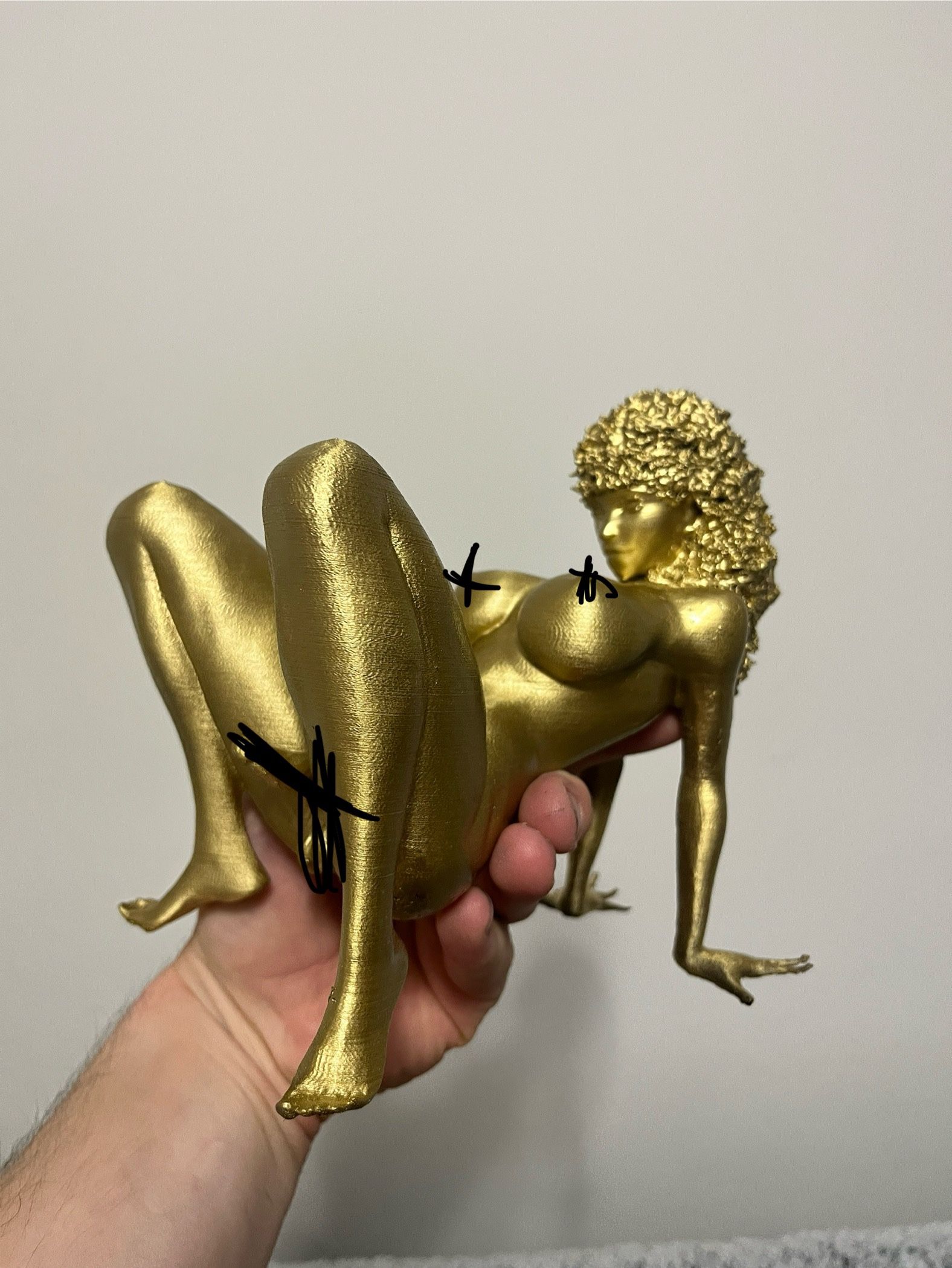 Afro Transgender Golden Girl Figurine Statue
