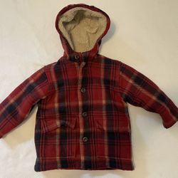 Vintage Gap Wool Blend Sherpa Lined Plaid Jacket Size 4T
