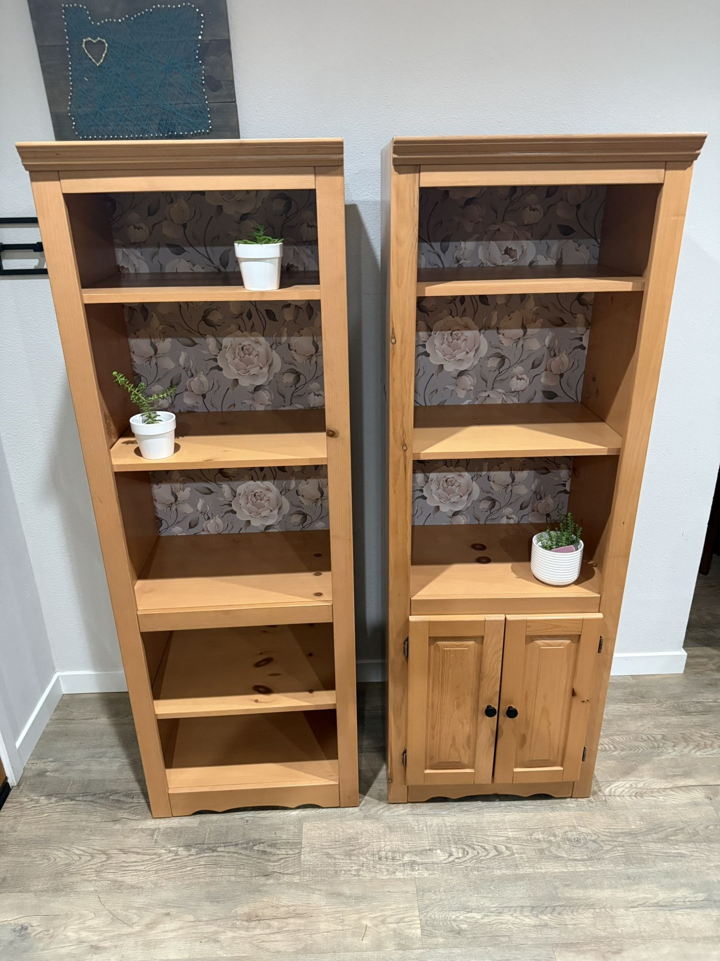 AMPLE Bookcases - sold as a pair - pine - adjustable shelves-  delivery available