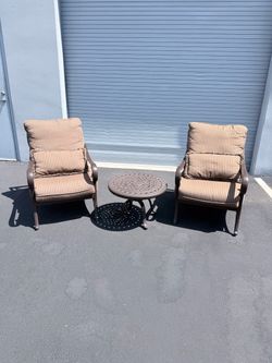 Club Chair Set with Side Table- Hanamint Santa Barbara Patio Furniture