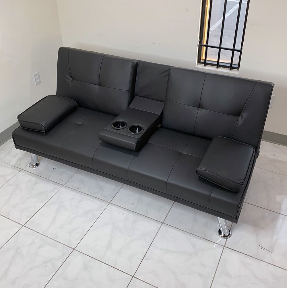 New $155 Futon Sofa Bed Convertible Folding Recliner Couch Living Room Furniture, Size 65x30x31”