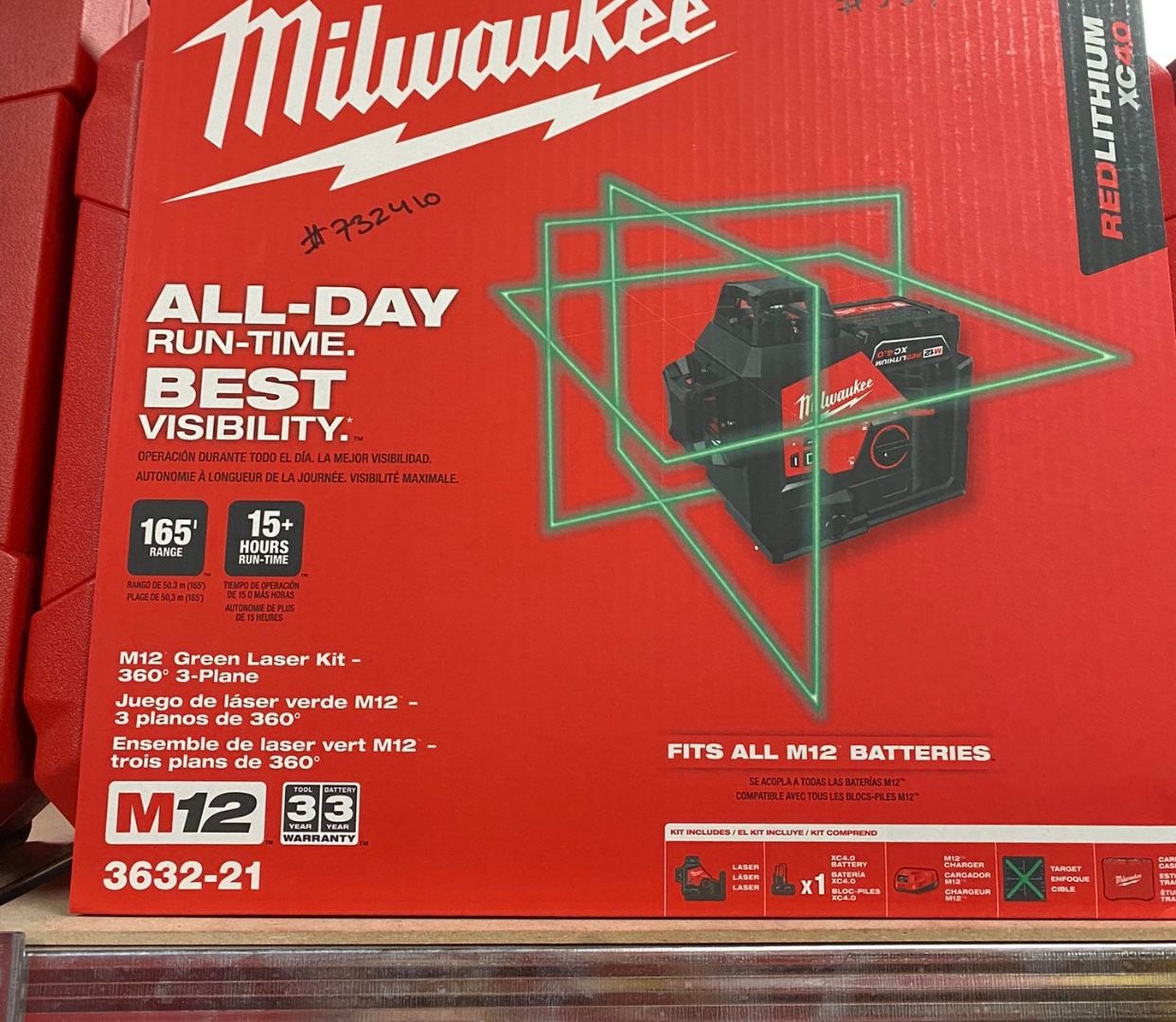 Milwaukee New Laser 360 Degree M12 Battery And Charger