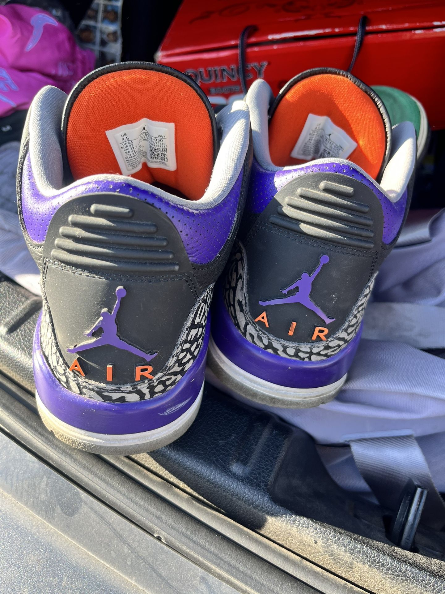 Jordan 3 Purple Courts Size 9.5