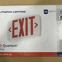 Lithonia Lighting Contractor Select LQM Series 120/277-Volt Integrated LED White and Red Exit Sign W/Back Up Battery