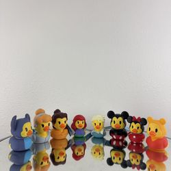 DISNEY 8 Jeep Rubber Ducks Stitch Cinderella Belle Ariel Elsa Mickey Minnie Pooh