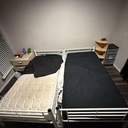 Individual beds with mattress already set up