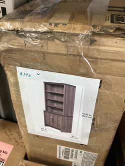 Tall Bookcase with Cabinet Doors