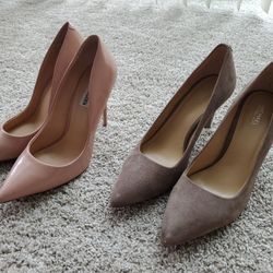 Michael Kors Alina Flex Pumps (suede); Steve Madden Daisie Pumps (nude/pink) (size 8)