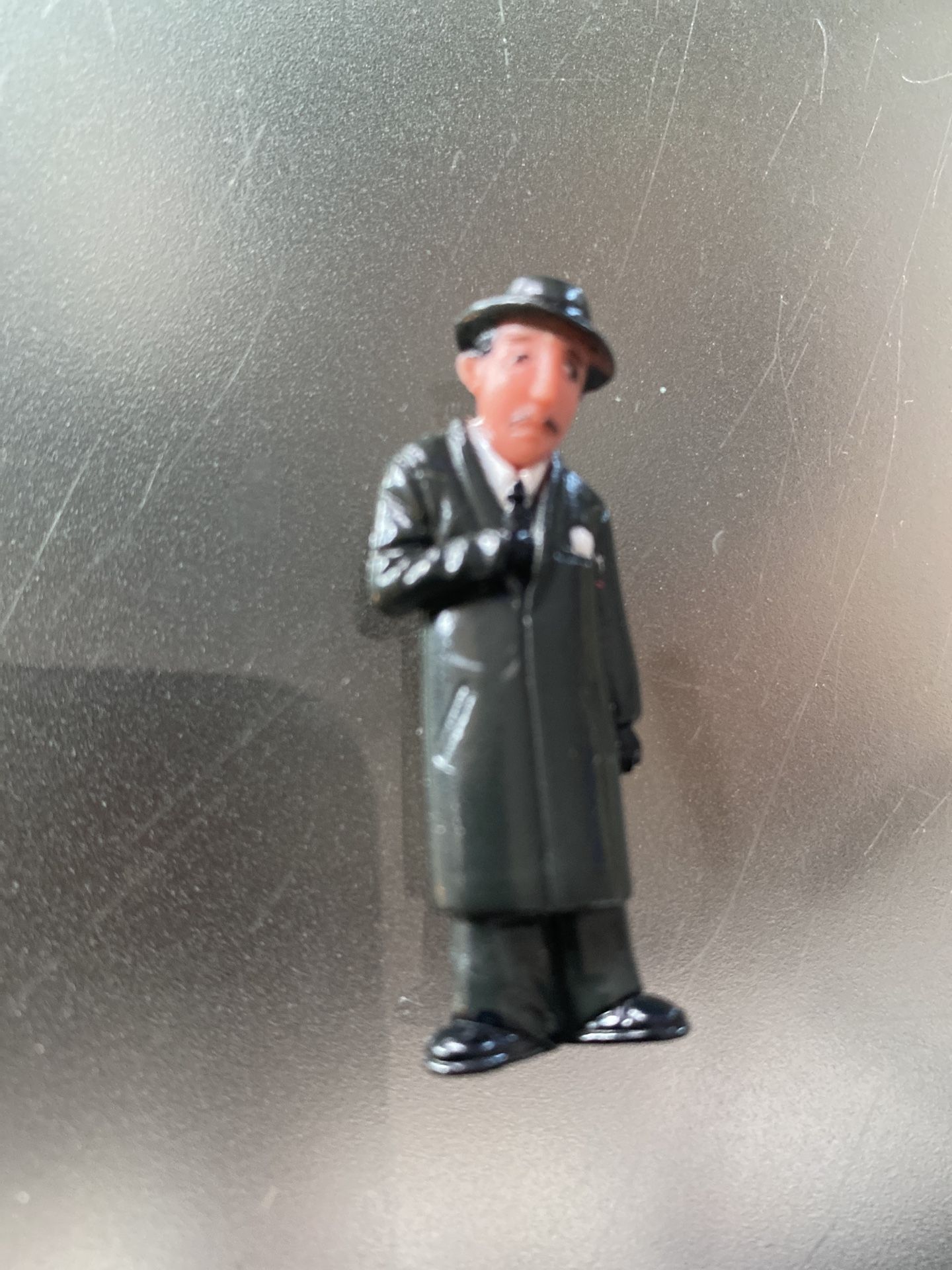 VTG Lil Homies Action Figure PVC Figurine Unknown Trench coat Hat Mustache 1.75”
