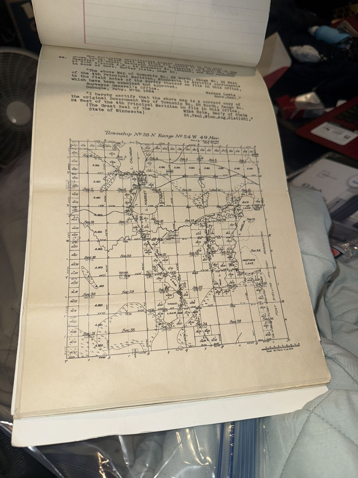 1855 Abstract Of Title For “Calhoun Square” In Minneapolis.