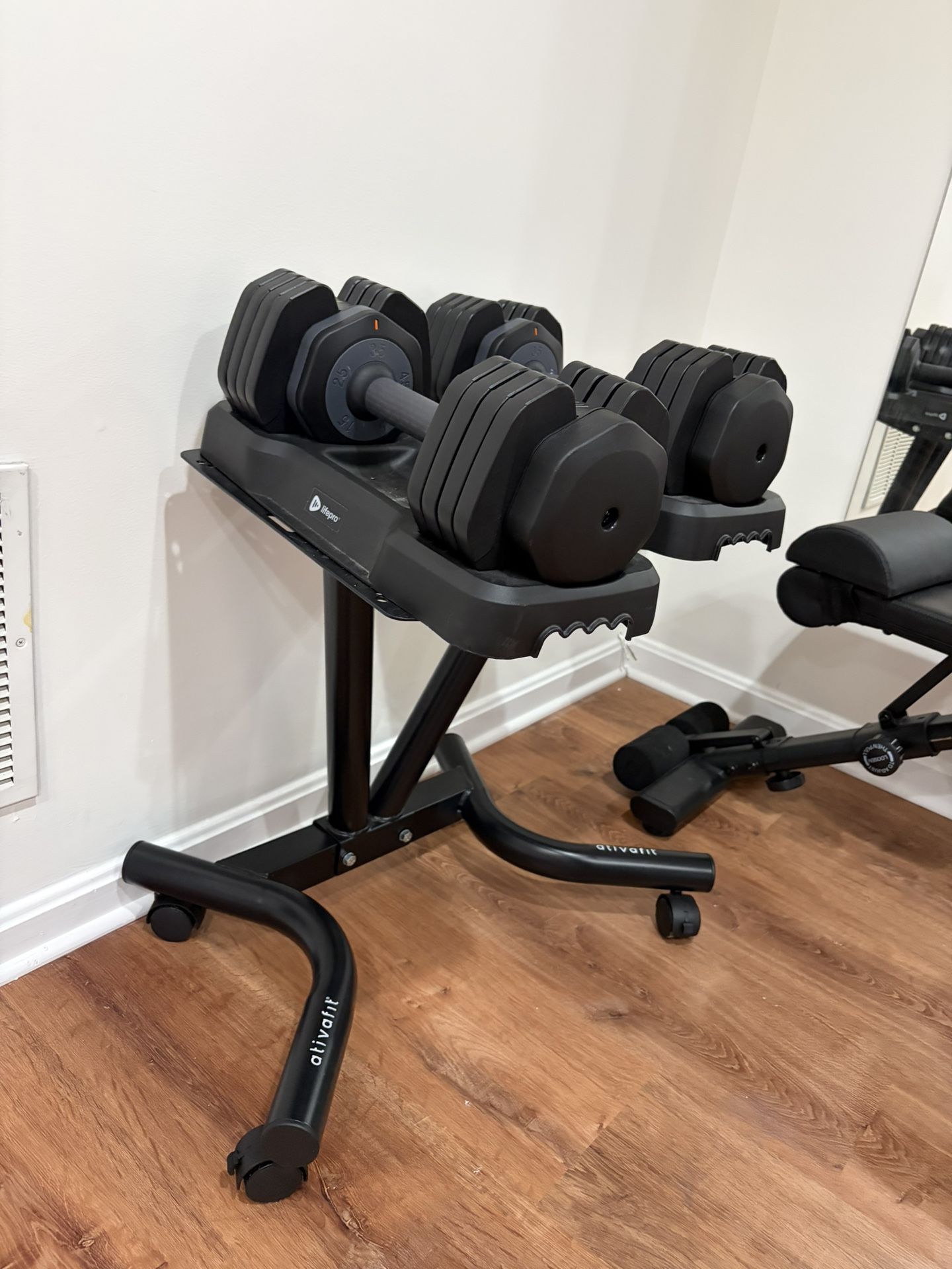 55 Lbs Adjustable Weights + Stand +FREE BENCH