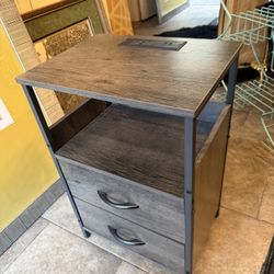 Nightstand Phone Charger With Two Drawers It’s Working Radio And Clock