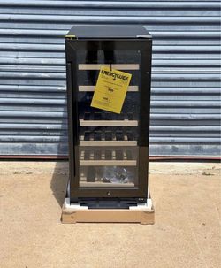 15 in. Dual Zone 30-Bottle Undercounter/ Freestanding Wine Cooler in Black with Reversible Door, Removable Shelves