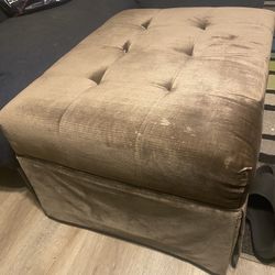 BenJara Cocktail Ottoman In Light Brown Waffle Suede Fabric Brown