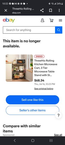 NEW IN BOX ThreeHio 3-Tier Rolling Kitchen Cart / Microwave Stand
