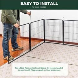 Rollick Unleashed pet Playpen for Indoor, Yard, RV Camping, 50 inch 8 Panels for Large Pets