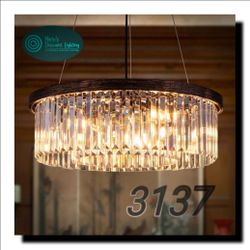 ✨ 6-Light Crystal Chandelier for Dining Room | Modern Farmhouse Pendant Lighting | Elegant Ceiling Light Fixture for Kitchen, Foyer & Living Room