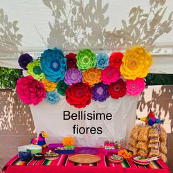 Hand Made Paper Flower Fiesta Theme