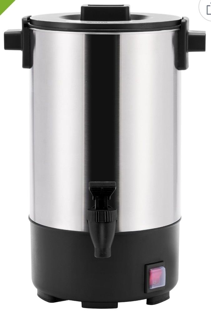 SYBO SR-CP35C Commercial Grade Stainless Steel Percolate Coffee Maker Hot Water Urn for Catering, 30-Cup, 3.5L