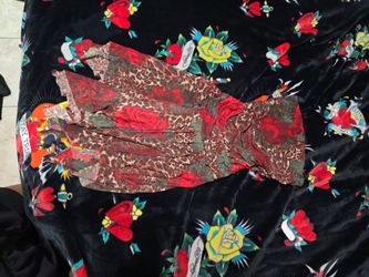 Leopard and Rose Print Mini Dress