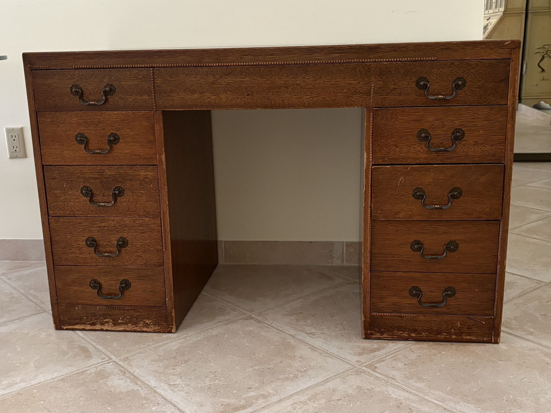 8 Drawer Solid Wood Desk
