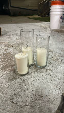 Hurricane Glasses With Candles