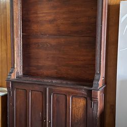 Beautiful Antique Tall Hutch Cabinet
