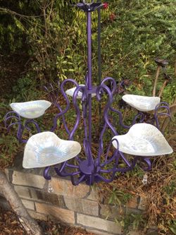 Vintage purple chandelier or birdfeeder