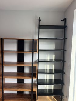 CB2 Stairway 96" Black Metal Wall-Mount Bookcase