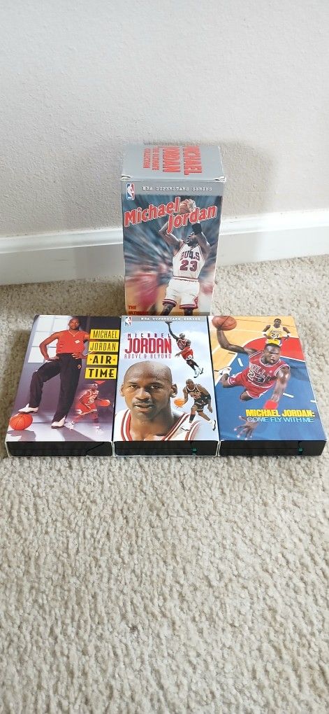 Michael Jordan Box Set Of 3 Vintage VHS Tapes Highlights Of His Hall Of Fame Career On Chicago Bulls