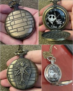 New Jack Skellington The Nightmare Before Christmas Pocket Watch Necklace SHIPPING IS AVAILABLE