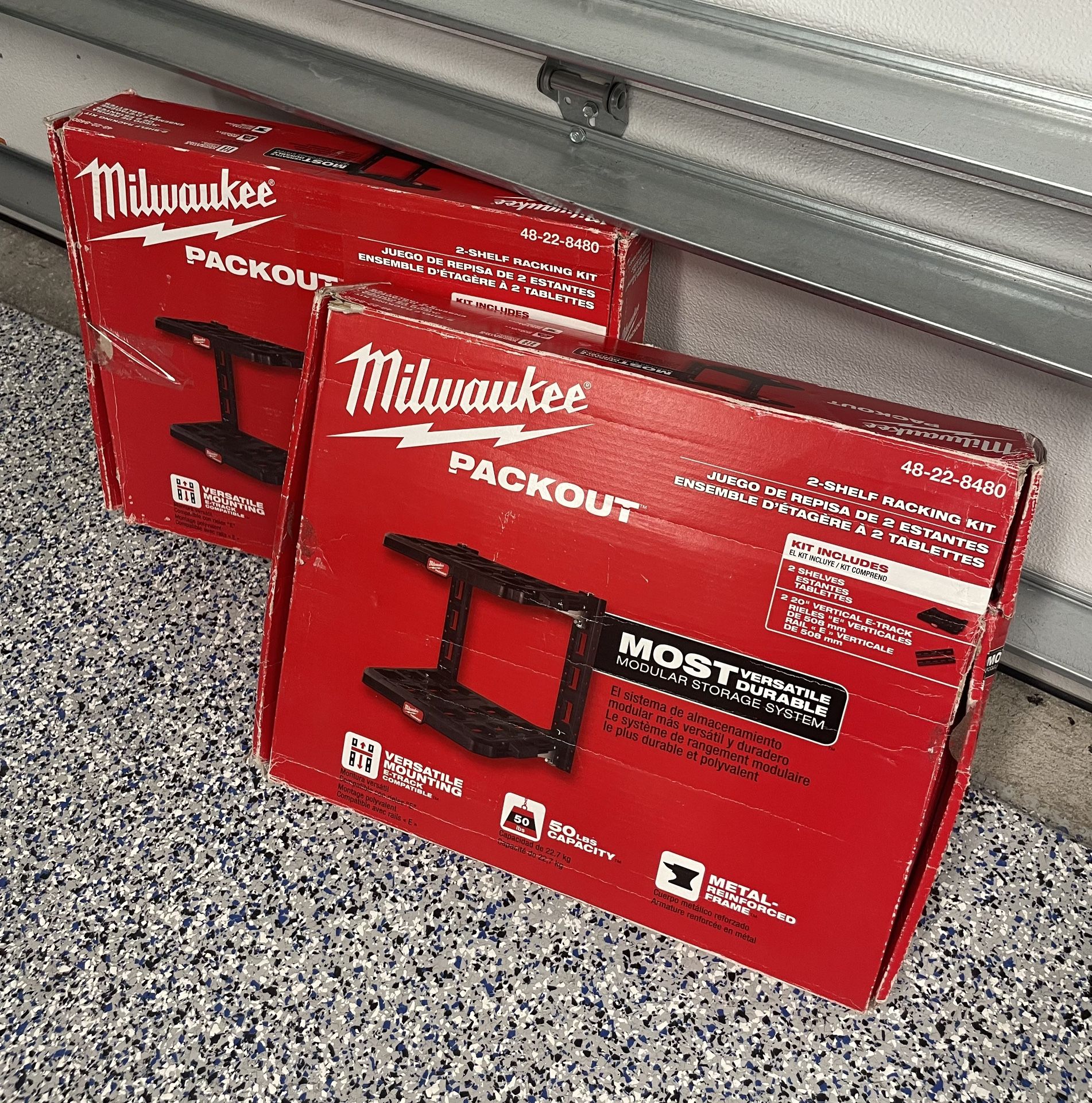 (2) Milwaukee PACKOUT Shelf & E-Track Kits