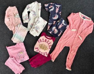 Girls Toddler Pajama Bundle – 6 Sets Size 12 Months
