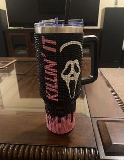 Ghostface Rhinestone “killin it” Tumbler