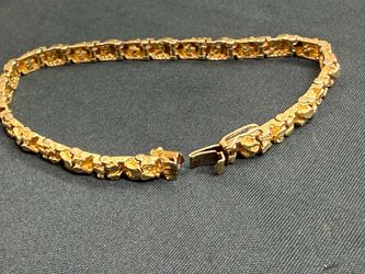 14k Gold Nugget Bracelet