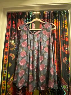 Floral Ikat Print Sleeveless Blouse Top