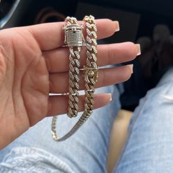 Silver And Gold Cuban Link Chain