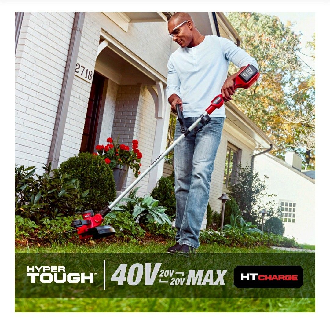 Hyper Tough 40V MAX Cordless 13Inch String Trimmer Wheeled, 40 OFF
