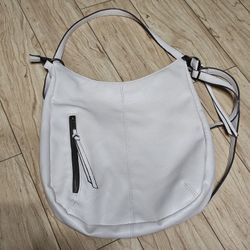 2-in-1 Convertible Purse Backpack Beige Pre-Owned w Pockets & Zipper