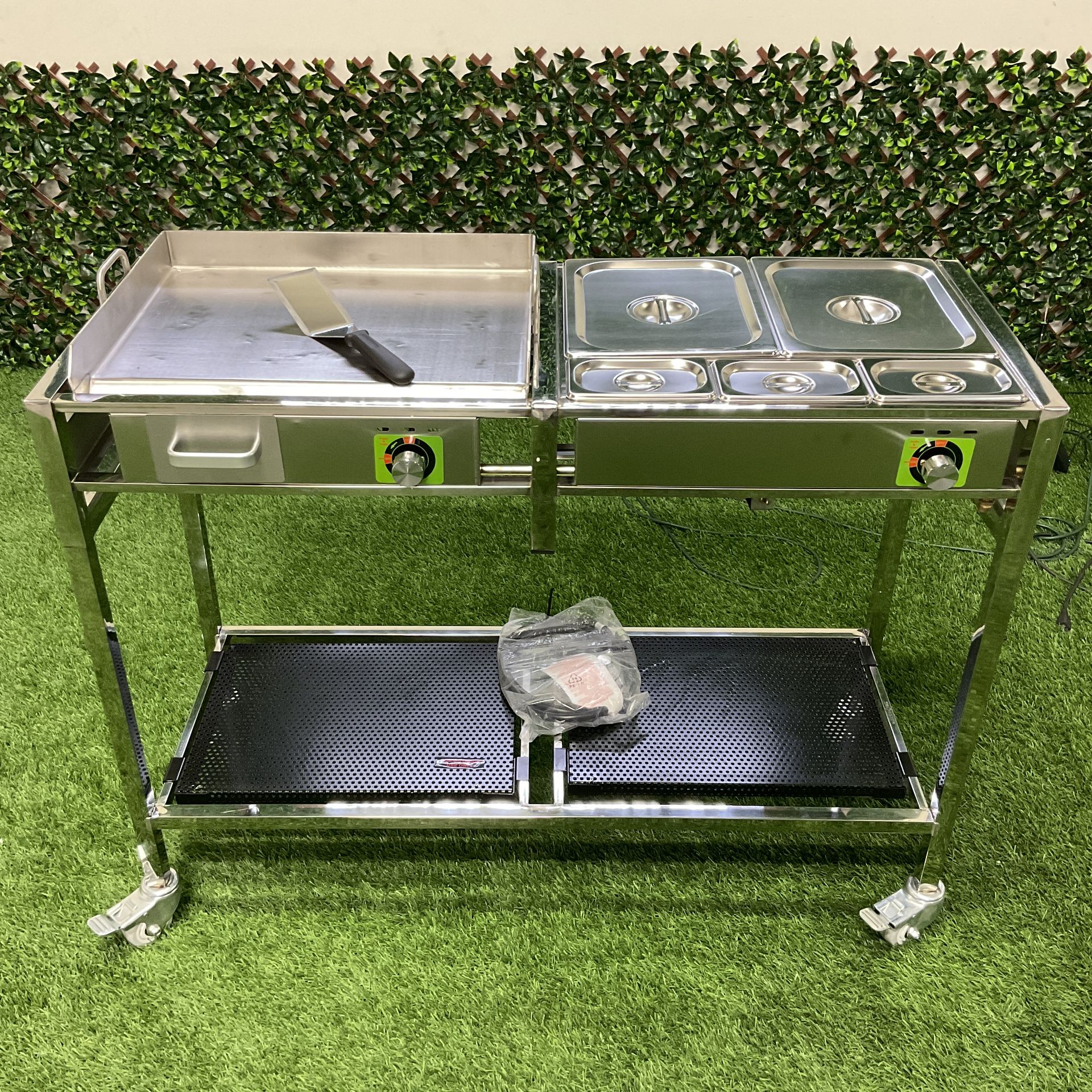 Taco Cart 21” Stainless Steel Griddle Smart Catering Cart Portable