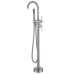 CASAINC 2-HANDLE Residential Freestanding Bathtub Faucet with Hand Shower in Brushed Nickel 