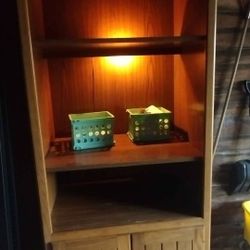Lighted Wood Storage Cabinet