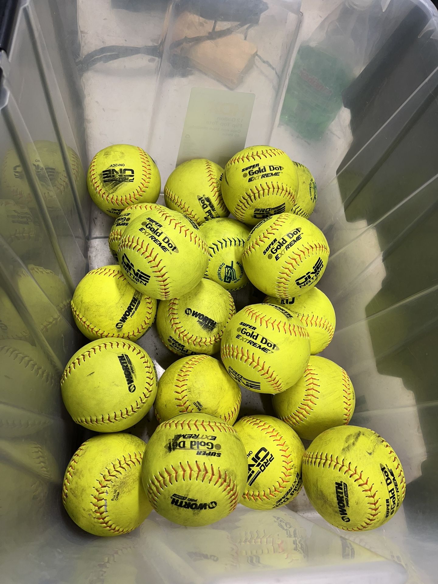 20 Used 12” Softballs Clean.  