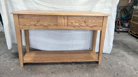 Beautiful two drawer wooden sofa table .