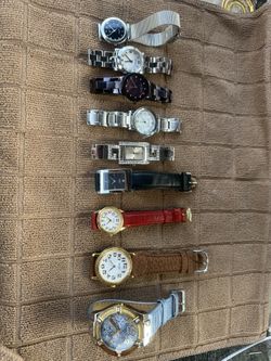 Used Bundle Of 9 Woman’s Watches ( 4 Skagen Denmark, 5 Guess ) 