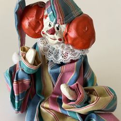 VINTAGE - RARE COLLECTIBLE - Guardian Clown Doll / Figurine Handmade by Artist Joan Rydberg (1983)