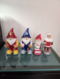 Sports Dodgers, Angels, USC, Santa Claus Gnomes 2 are bobblehead s