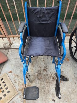 Blue wheel chair
