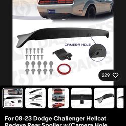 Redeye Dodge Challenger Spoiler With Camera Hole