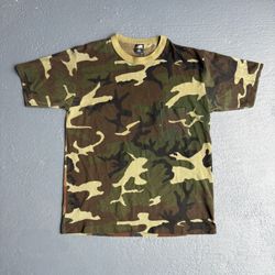 Vintage 90s Ace Sportswear Military Camo Mens Tee